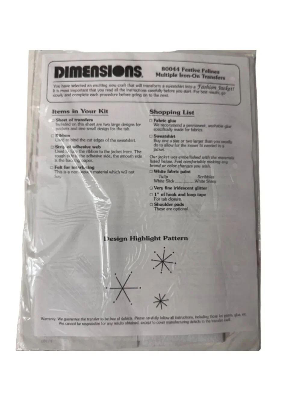 Dimensions Festive Felines Iron-On Transfer Kit Holiday Fashion 1992 Cats Kitten - Picture 8 of 8